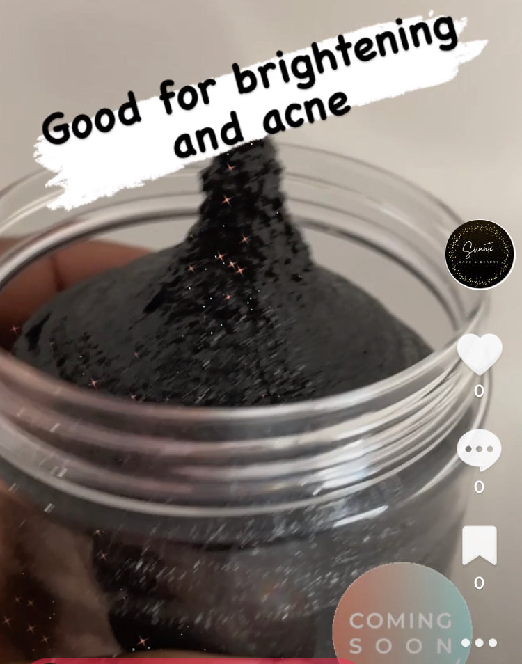 Charcoal Facial Sugar Scrub with Unscented Triple Butter Cream