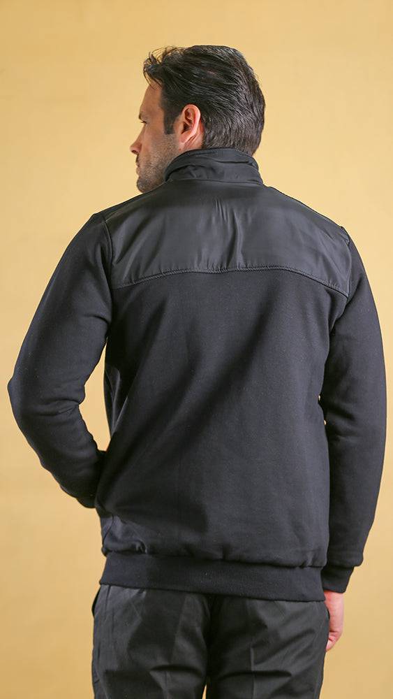 The Quarter-Panel Tech Sweater (black)