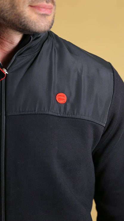 The Quarter-Panel Tech Sweater (black)