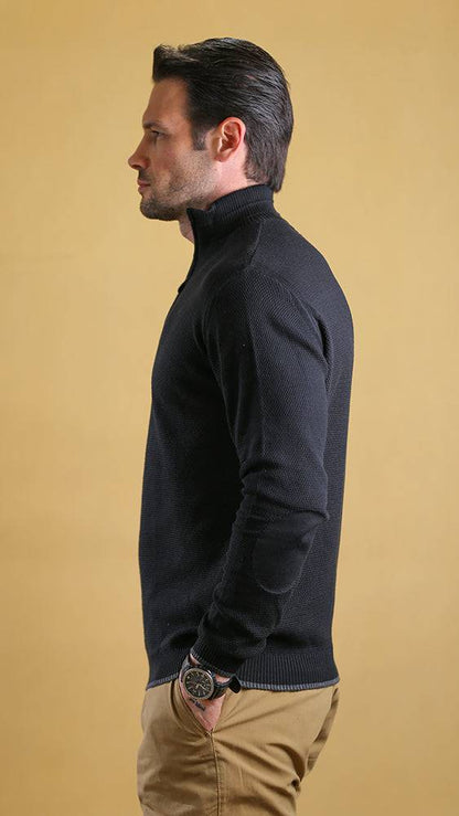 The Quarter Zipper Sweater (Black)