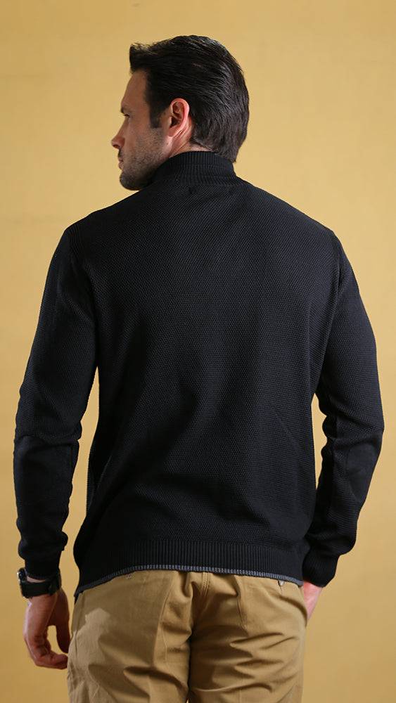 The Quarter Zipper Sweater (Black)
