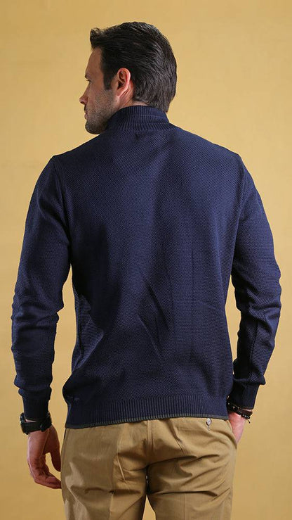 The Quarter Zipper Sweater(Navy)