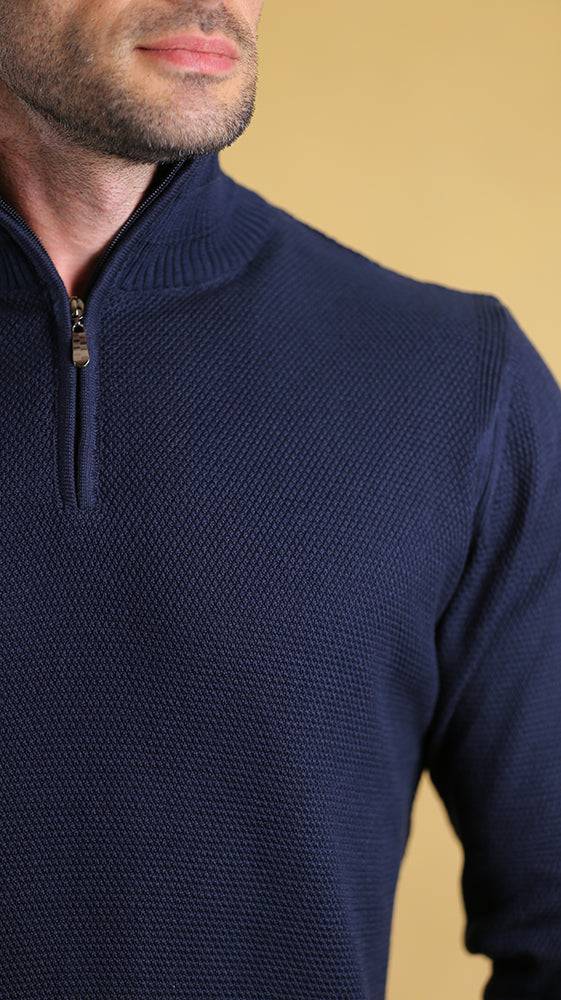 The Quarter Zipper Sweater(Navy)
