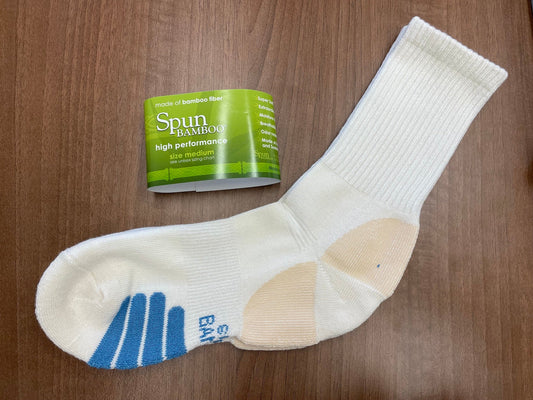 High Performance Crew Bamboo Viscose Socks Unisex White Color - 12-pack - Shaketea