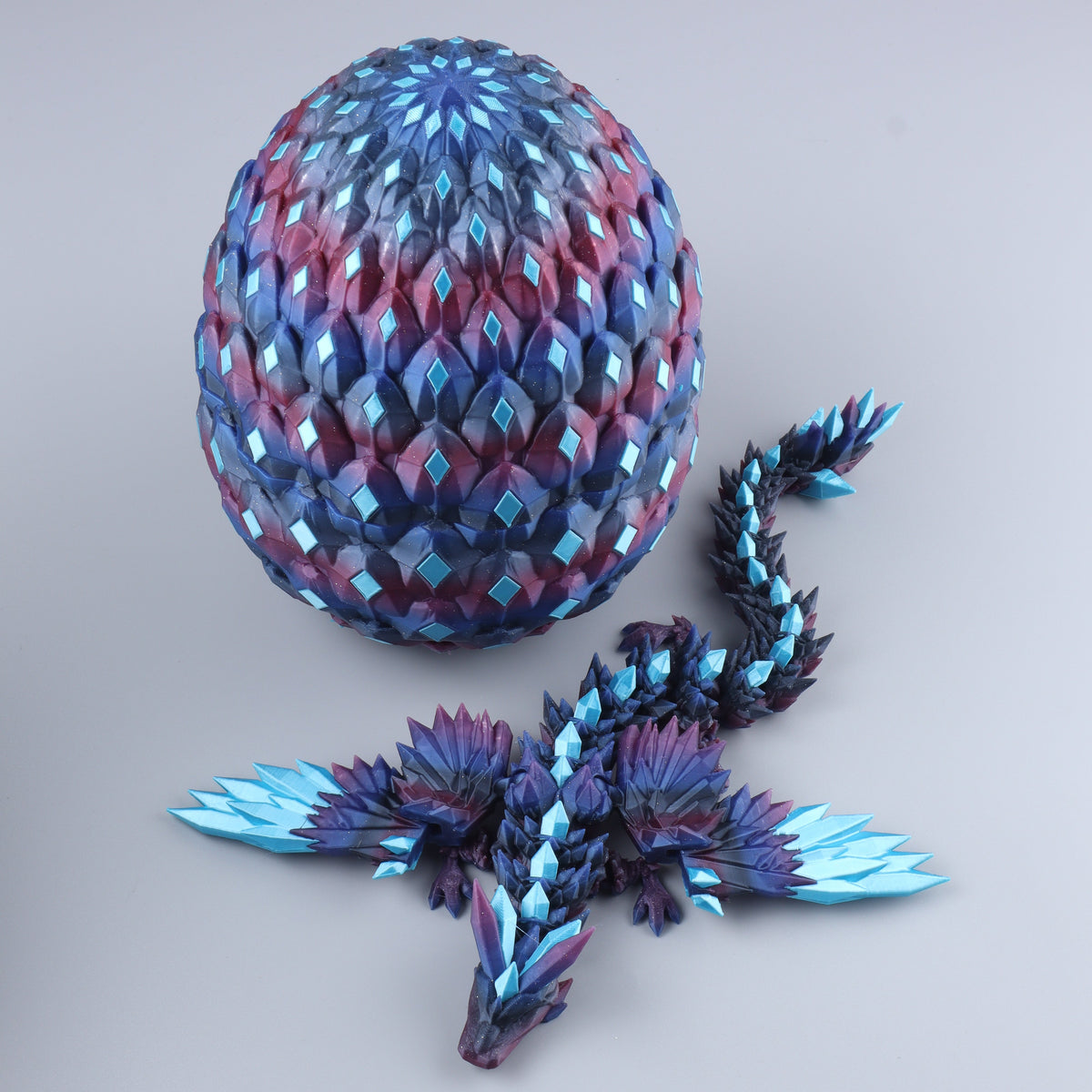 3D Printed Crystal Wing Dragon Fidget Toy – Articulated Fantasy Desk Toy Gift - Shaketea