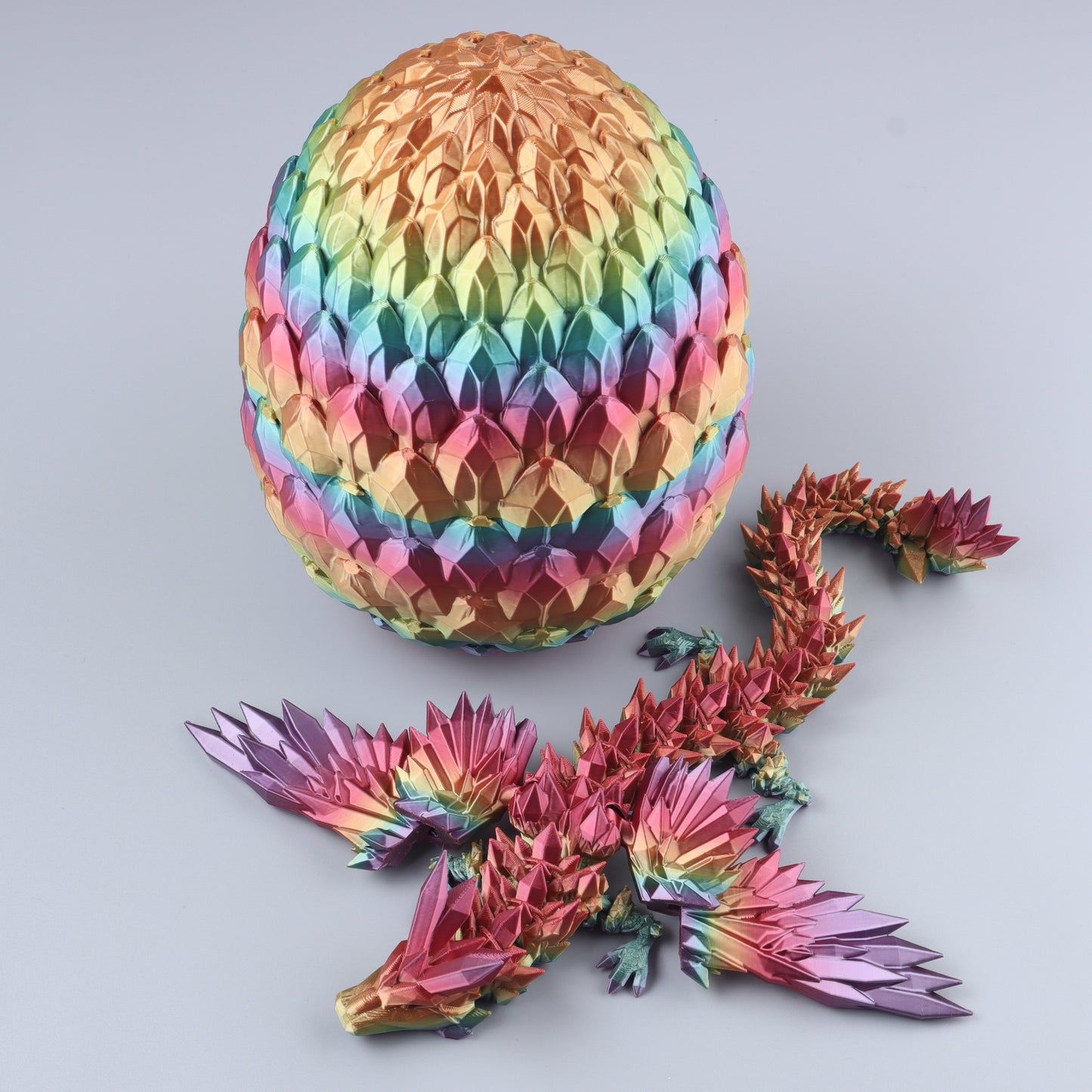 3D Printed Crystal Wing Dragon Fidget Toy – Articulated Fantasy Desk Toy Gift - Shaketea