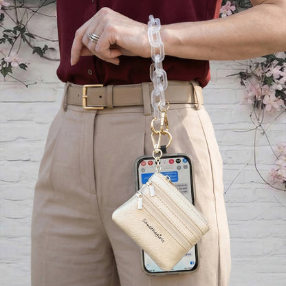Clip And Go Ice Chain Phone Strap Crossbody Detachable Wallet Pouch