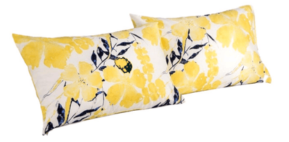 Tache Microfiber Watercolor Tropical Floral Yellow Blue Pillowcase (JHW-841)