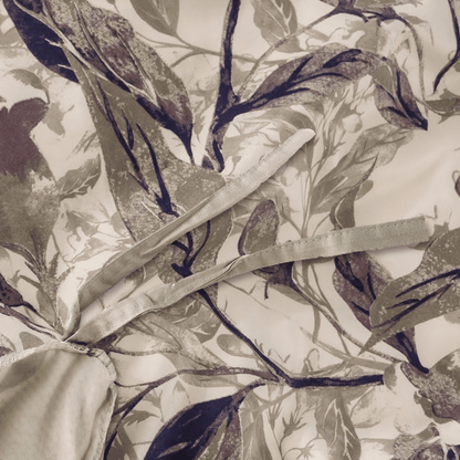 Tache Microfiber Abstract Wispy Leaf Taupe Grey Duvet Cover (JHW-843)