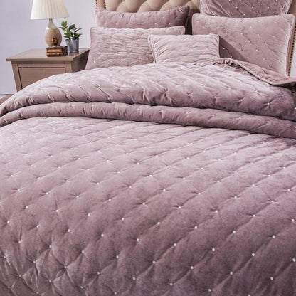 Tache Velvet Dreams Purple Mauve Plush Diamond Tufted Pillow Sham (JHW-853P)