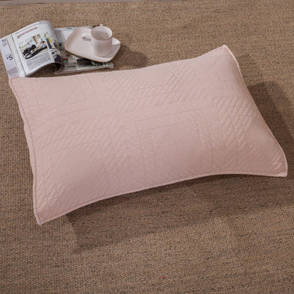 Tache Cotton Stone Washed Soothing Pastel Rustic Blush Pink Diamond Pillow Sham (JHW-863)