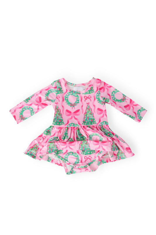 Jingle Bows L/S Twirl Bodysuit - Shaketea