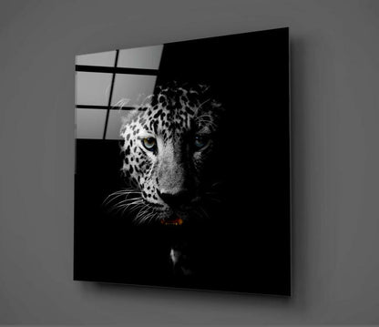 Shadow Emerging Leopard Glass Wall Art