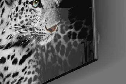 Piercing Gaze Leopard Glass Wall Art