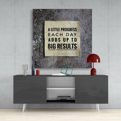 “Big Results” Glass Wall Art