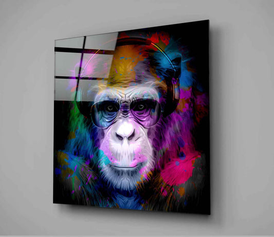 Intellectual Monkey Glass Wall Art