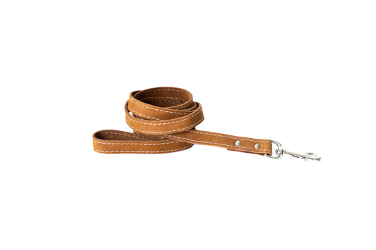 Traditional Earth Brown Leather Dog Leash - Shaketea