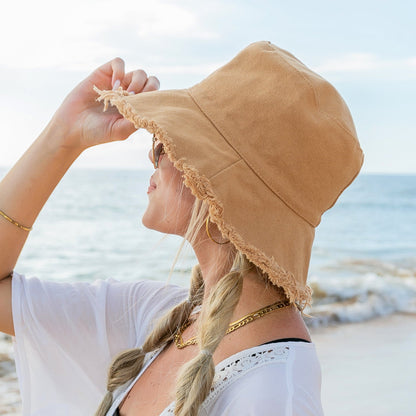 Frayed Edge Canvas Bucket Hat