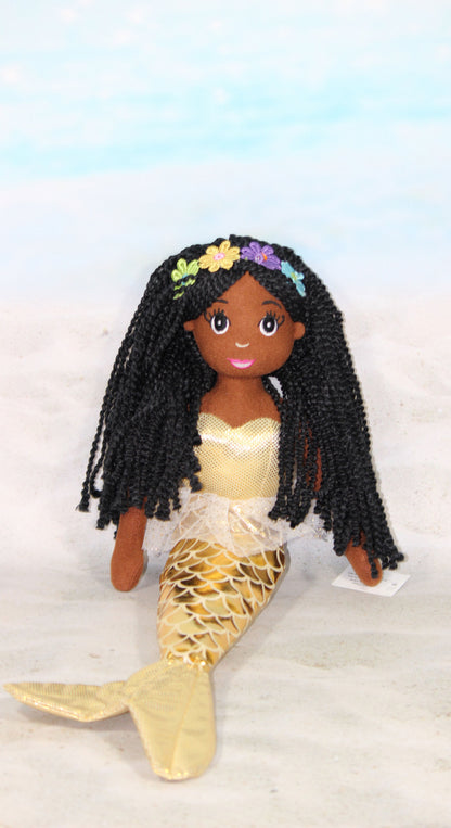 A Large Size Medium Brown Skin Tone Mermaid Doll