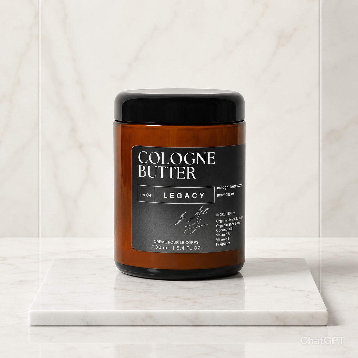 LEGACY – Luxury Fragrance Body Butter | Black Leather, Amber & Rose Cologne Scent Moisturizing Skin Butter | Cologne Butter