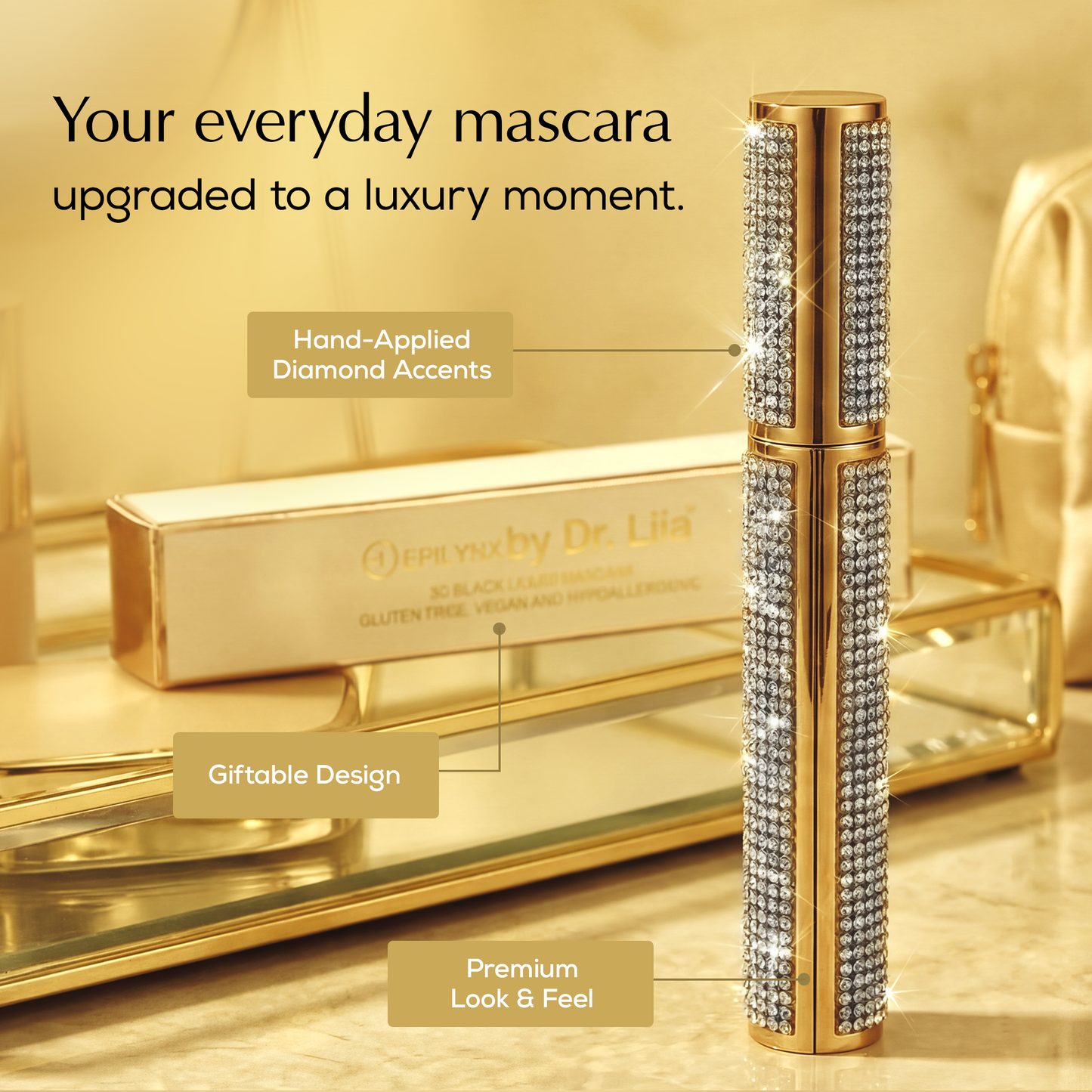 Hypoallergenic Mascara for Sensitive Eyes – Mega Volume for Thinning Lashes, Contact-Lens Safe