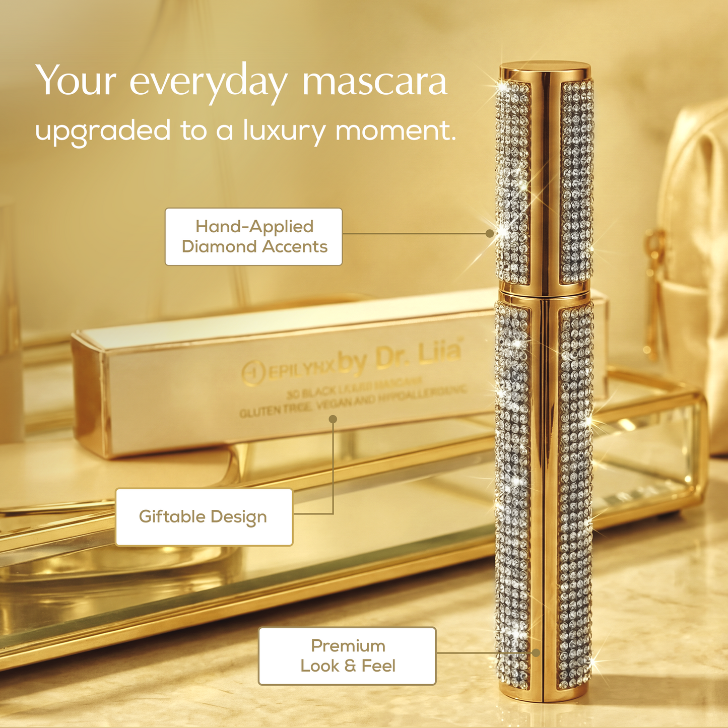 Hypoallergenic Mascara for Sensitive Eyes – Mega Volume for Thinning Lashes, Contact-Lens Safe