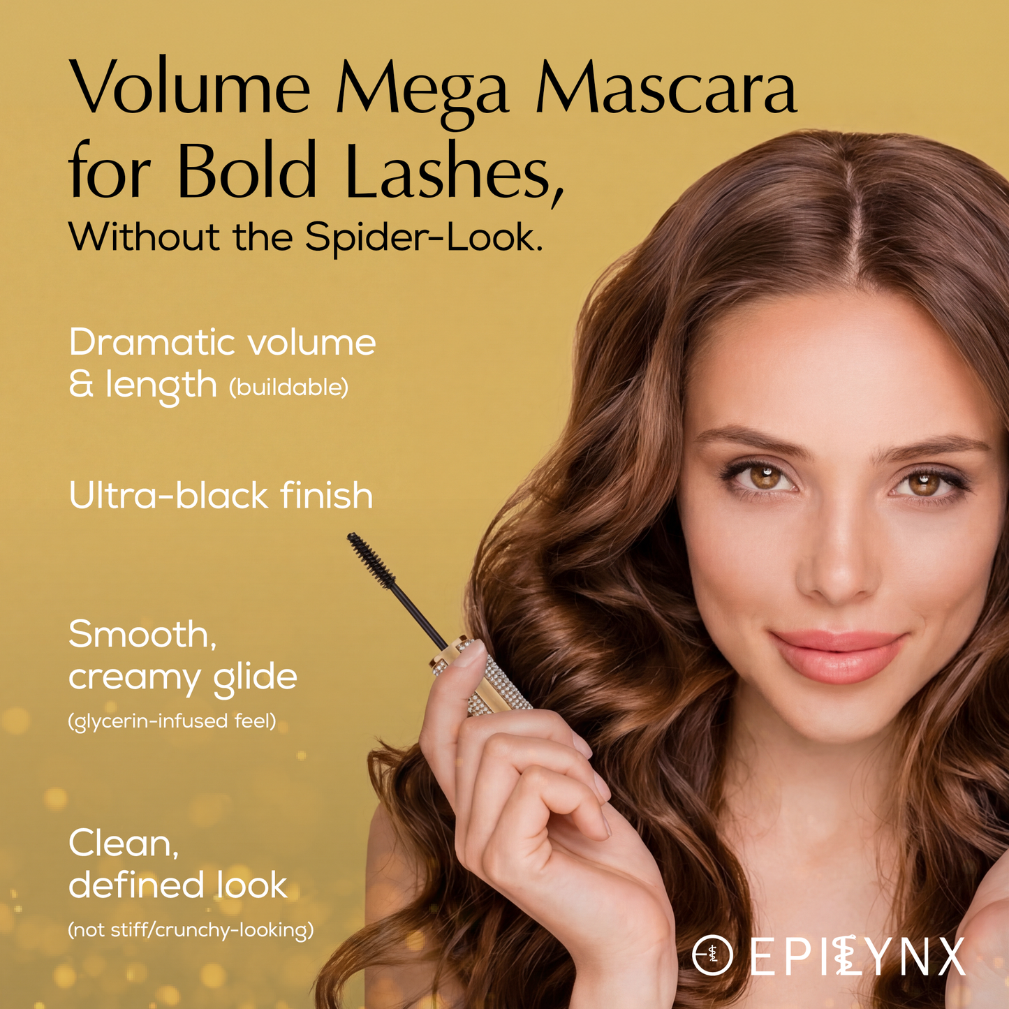 Hypoallergenic Mascara for Sensitive Eyes – Mega Volume for Thinning Lashes, Contact-Lens Safe