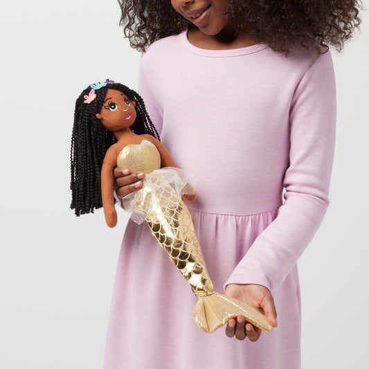 A Large Size Medium Brown Skin Tone Mermaid Doll
