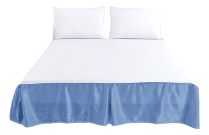 Tache Satin Blue Lustrous Sweet Victorian Tailored Platform 14" Bed Skirt Dust Ruffle (MZ002)