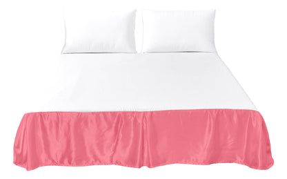 Tache Satin Pink Lustrous Sweet Victorian Tailored Platform 14" Bed Skirt Dust Ruffle (MZ002)