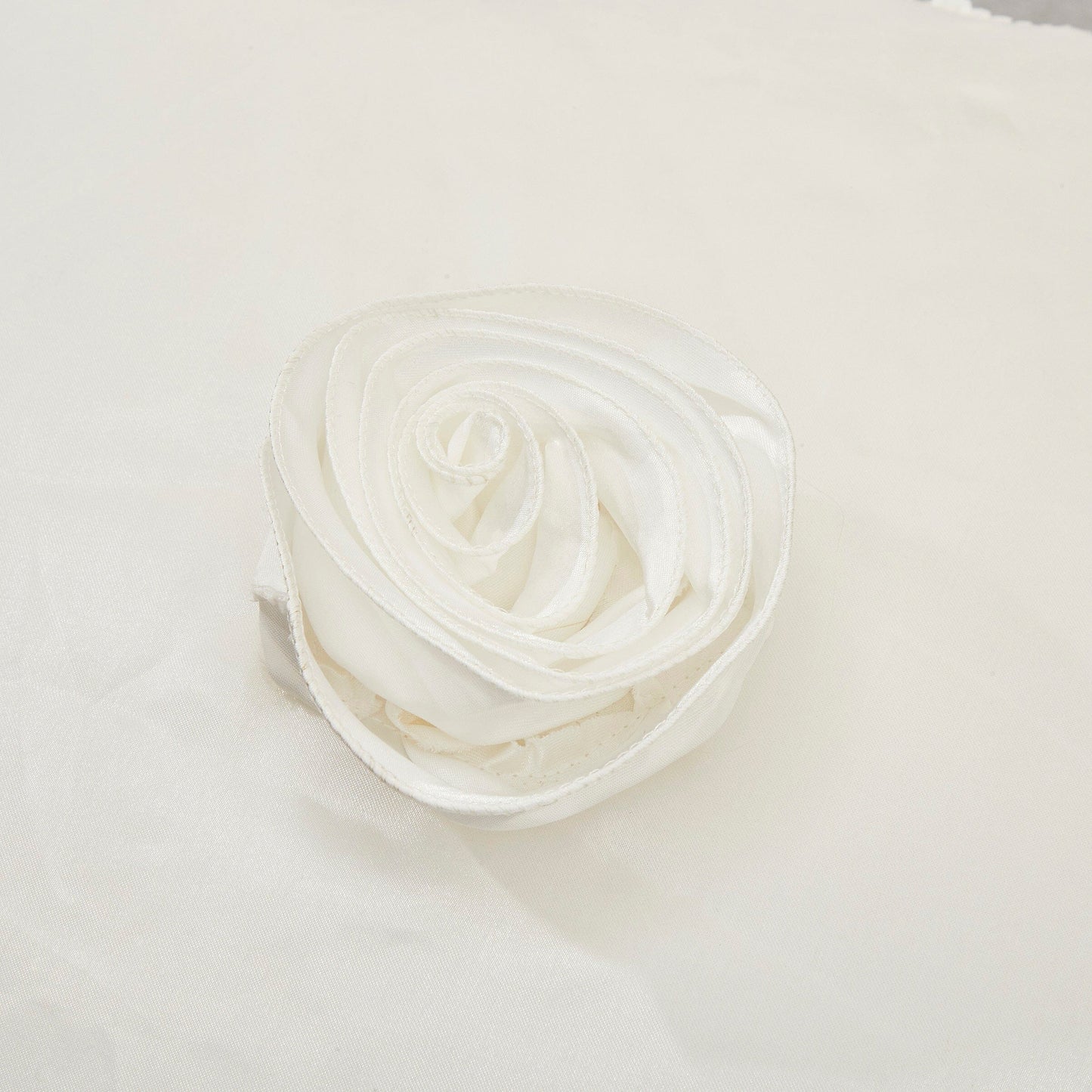 Tache Satin Ruffle Pearl White Ivory Sweet Victorian Euro Sham (MZ002W)