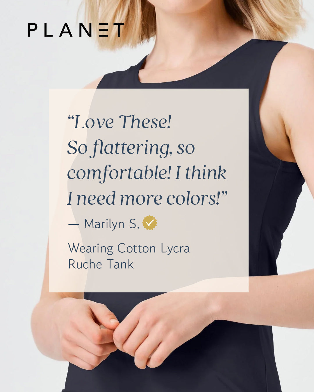 Cotton Lycra Ruche Tank - Vanilla - Shaketea