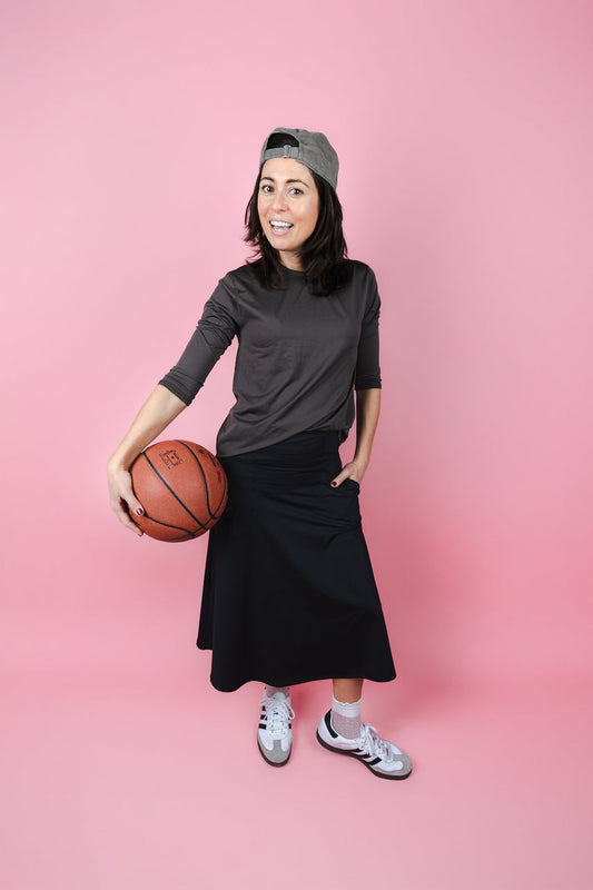 Midi Skate Skirt with Pockets