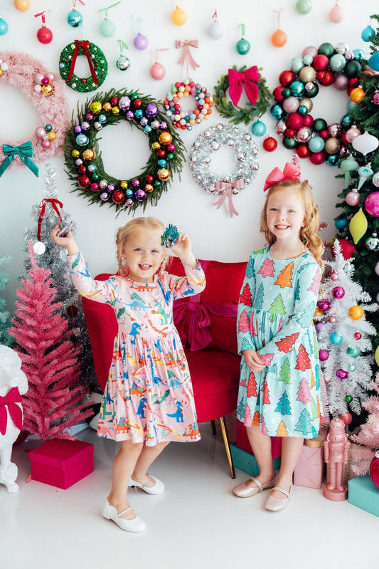 Oh Christmas Tree L/S Pocket Twirl Dress - Shaketea