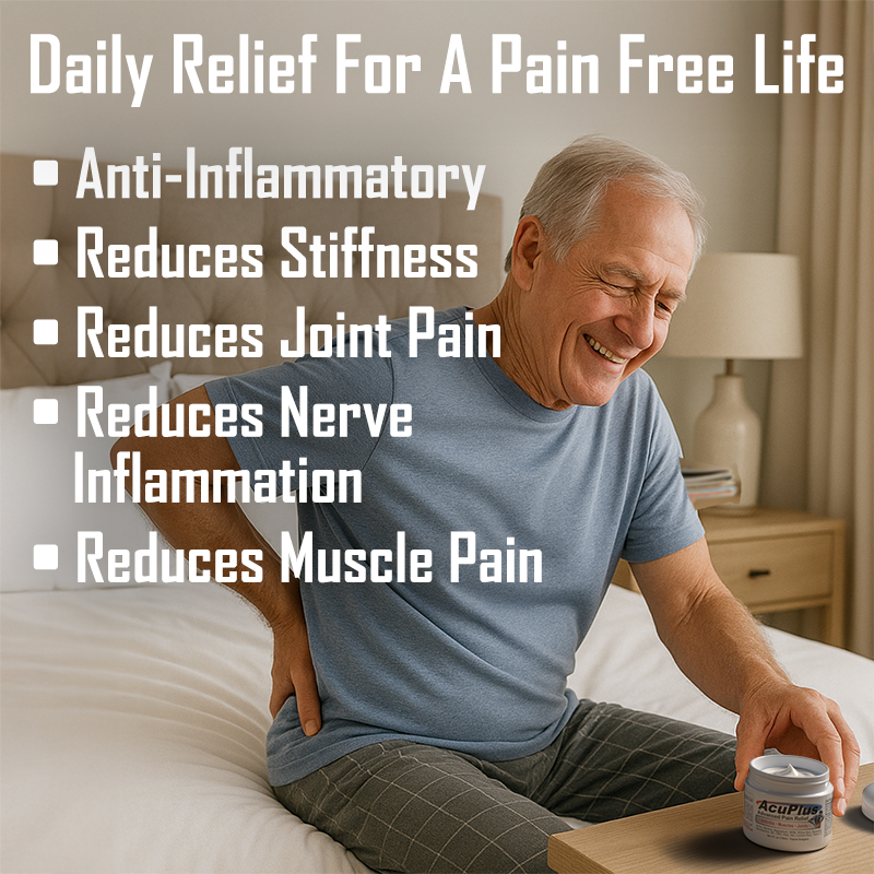 AcuPlus 4 oz Pain Relief Cream 3 Pack – Menthol Topical Analgesic for Muscle and Joint Aches. Best Value Set