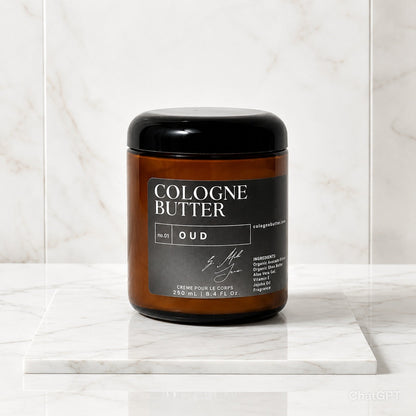 OUD - Luxury Fragrance Body Butter – Oud, Rose & Warm Spice Scent Moisturizing Skin Butter | Cologne Butter