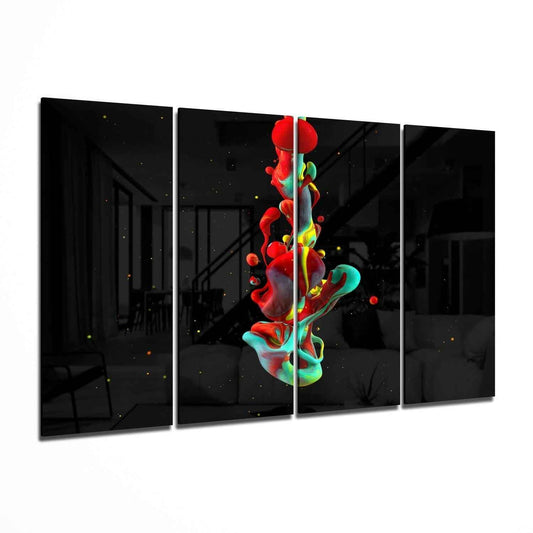 Color Mix 4 Pieces Mega Glass Wall Art (59"x36")