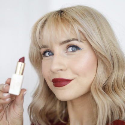Vegan Matte Lipstick for Dry, Thinning Lips – Hydrating, Won't Bleed Into Lip Lines, Gluten-Free