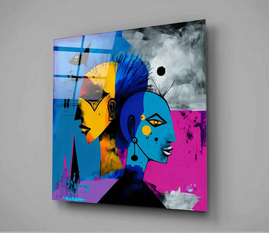Geometric Mind Abstraction Glass Wall Art  || Designers Collection