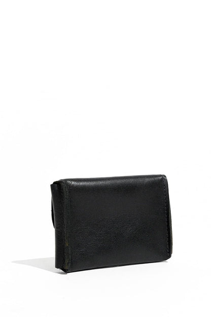 Ida Mini | Signature Black Leather Card Holder Wallet