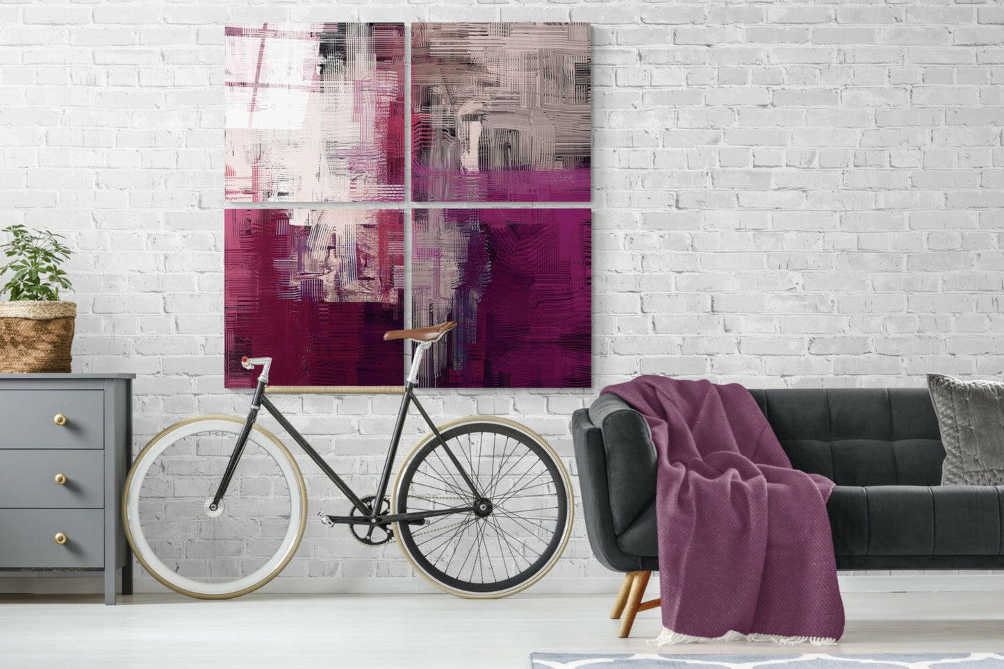 Purple Touch Quadro Glass Wall Art