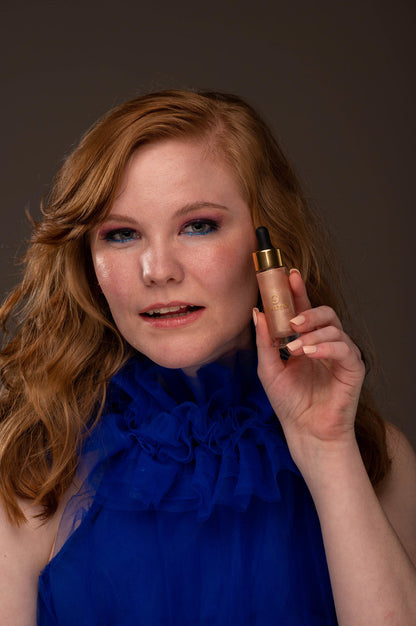 Liquid Bronzer Drops for Mature Skin – Dewy Glow Without Glitter, Nut-Free & Vegan