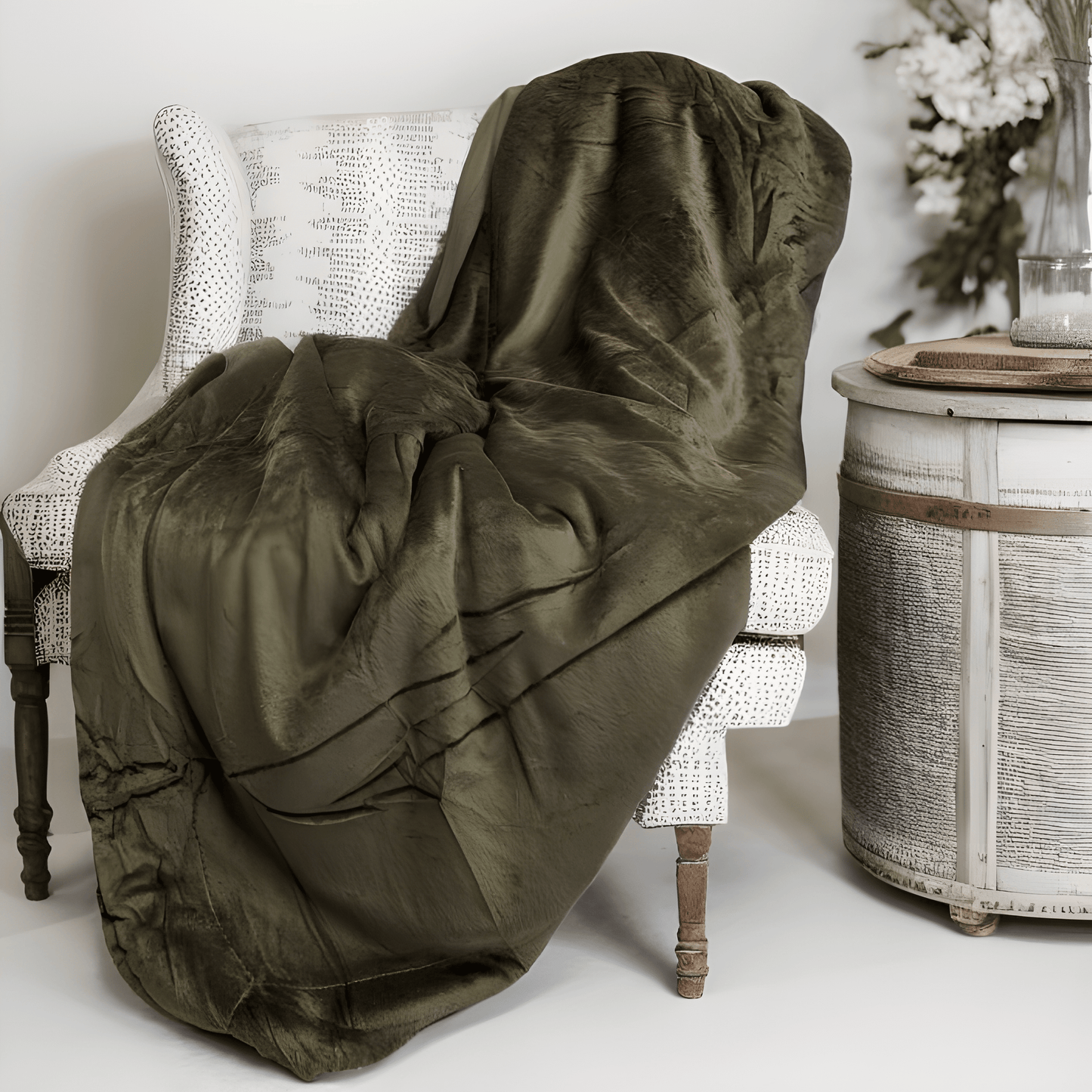 Tache Super Soft Evergreen Micro Fleece Green Sherpa Throw Blanket