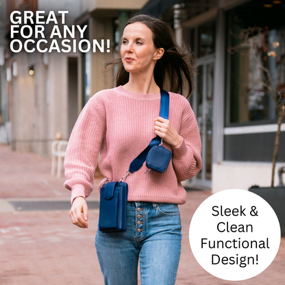 Boca RFID Crossbody Phone Purse Vegan Leather Fits 7 Inches Touch Screen
