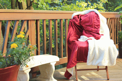 Tache Holiday Red Microfleece with Sherpa Back Throw Blanket (HRDMF)