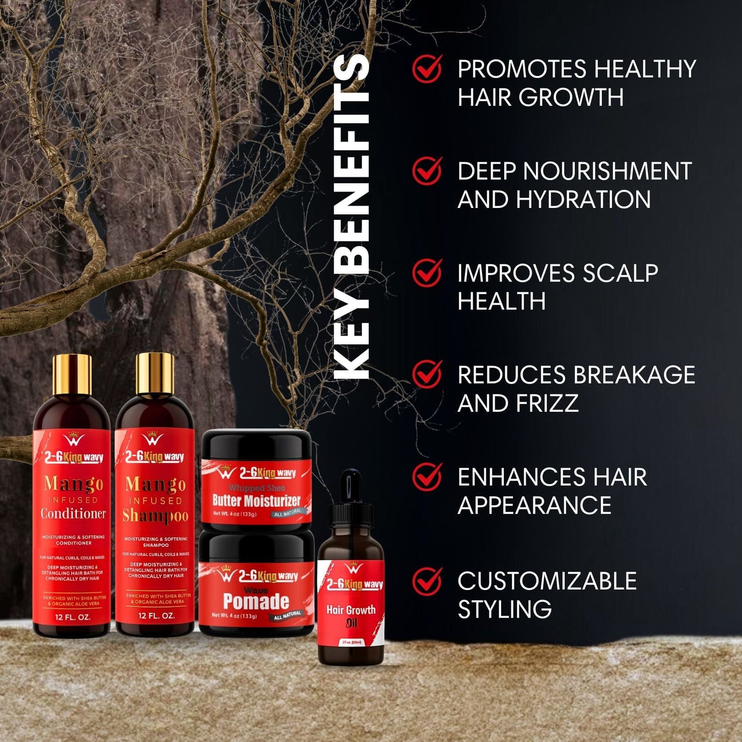 Natural Hair Care Essentials Bundle for Waves & Coarse Hair (Junkie Pack)