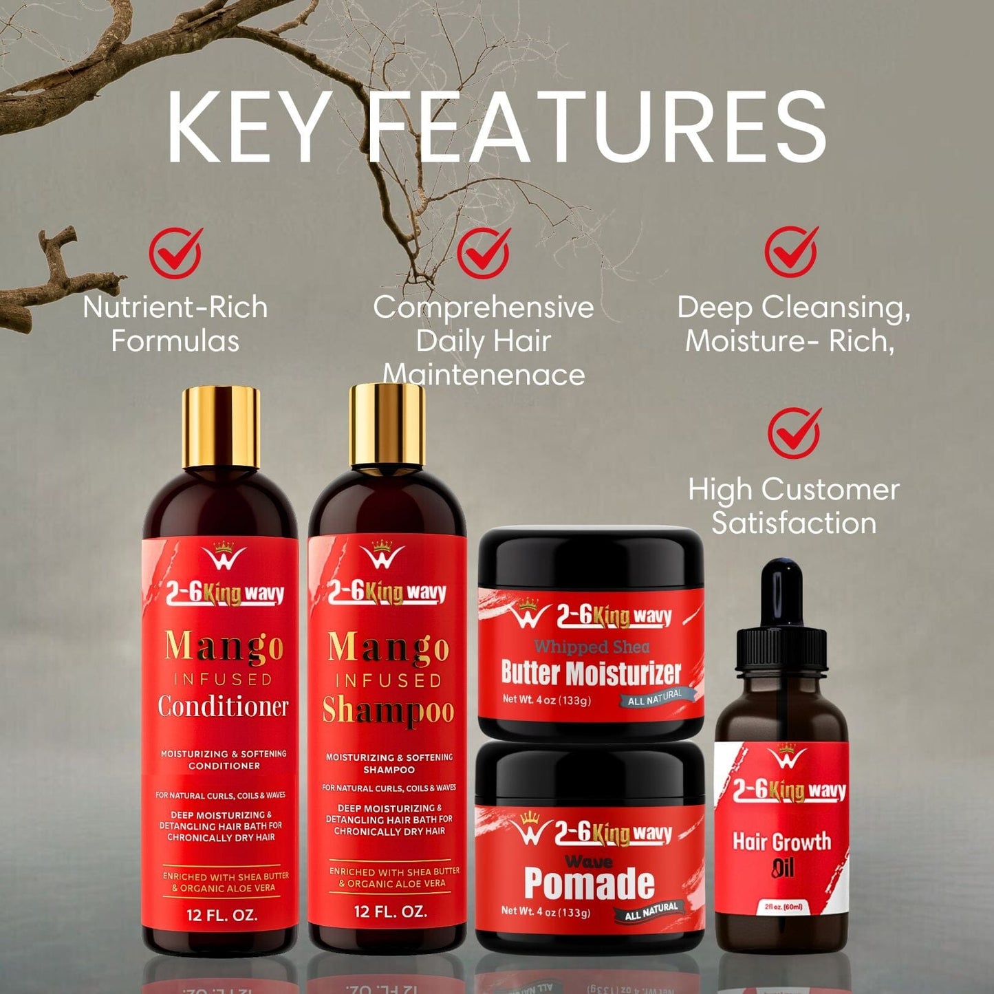 Natural Hair Care Essentials Bundle for Waves & Coarse Hair (Junkie Pack)