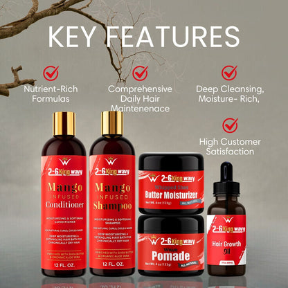 Natural Hair Care Essentials Bundle for Waves & Coarse Hair (Junkie Pack)