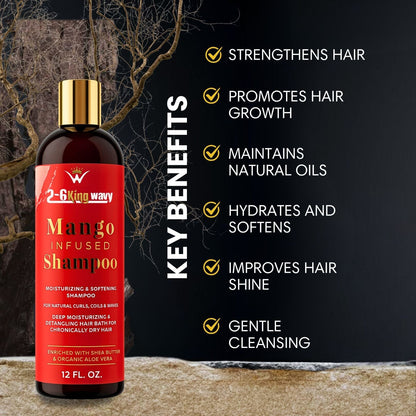 Mango Moisturizing Shampoo for Waves & Coarse Hair (Shampoo Bottle)