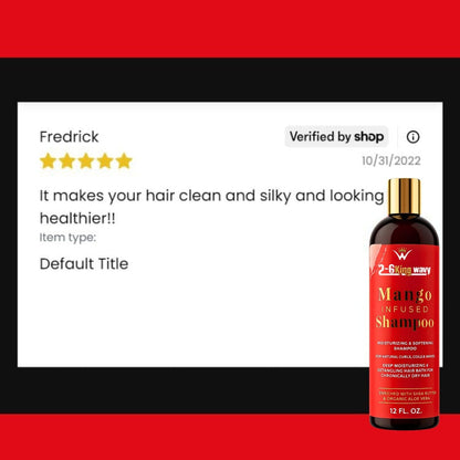 Mango Moisturizing Shampoo for Waves & Coarse Hair (Shampoo Bottle)
